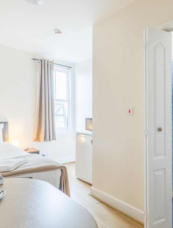 Single room bed view